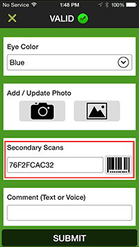 Options for Secondary Scan Values Data Collection with Barcode Scanning