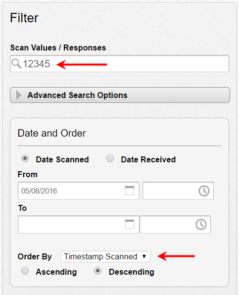 using scan filter foldersizes