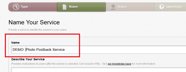 Name the service Name the service