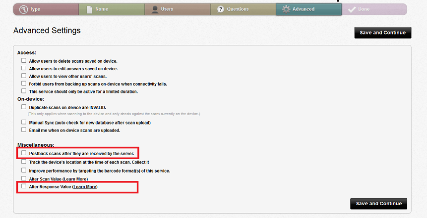 Advanced settings required Advanced settings required